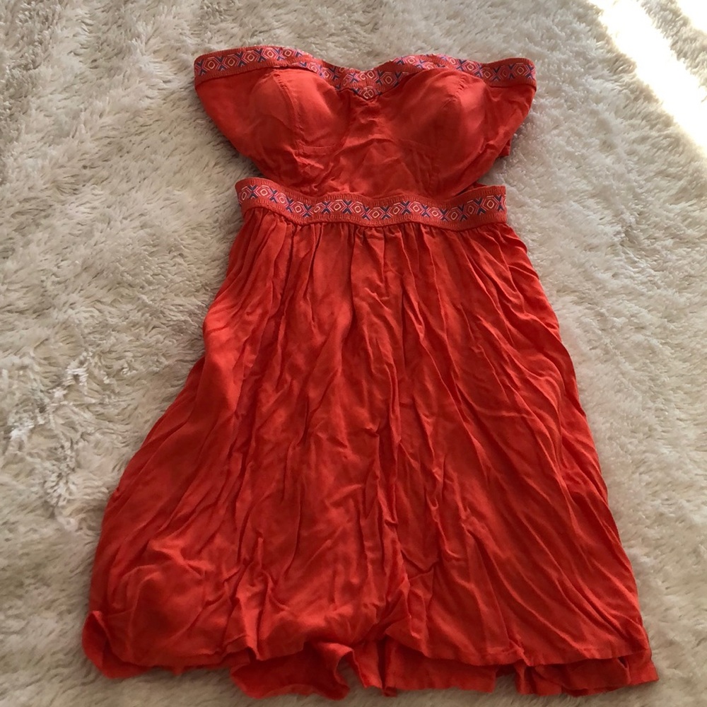 Roxy orange cut out dress